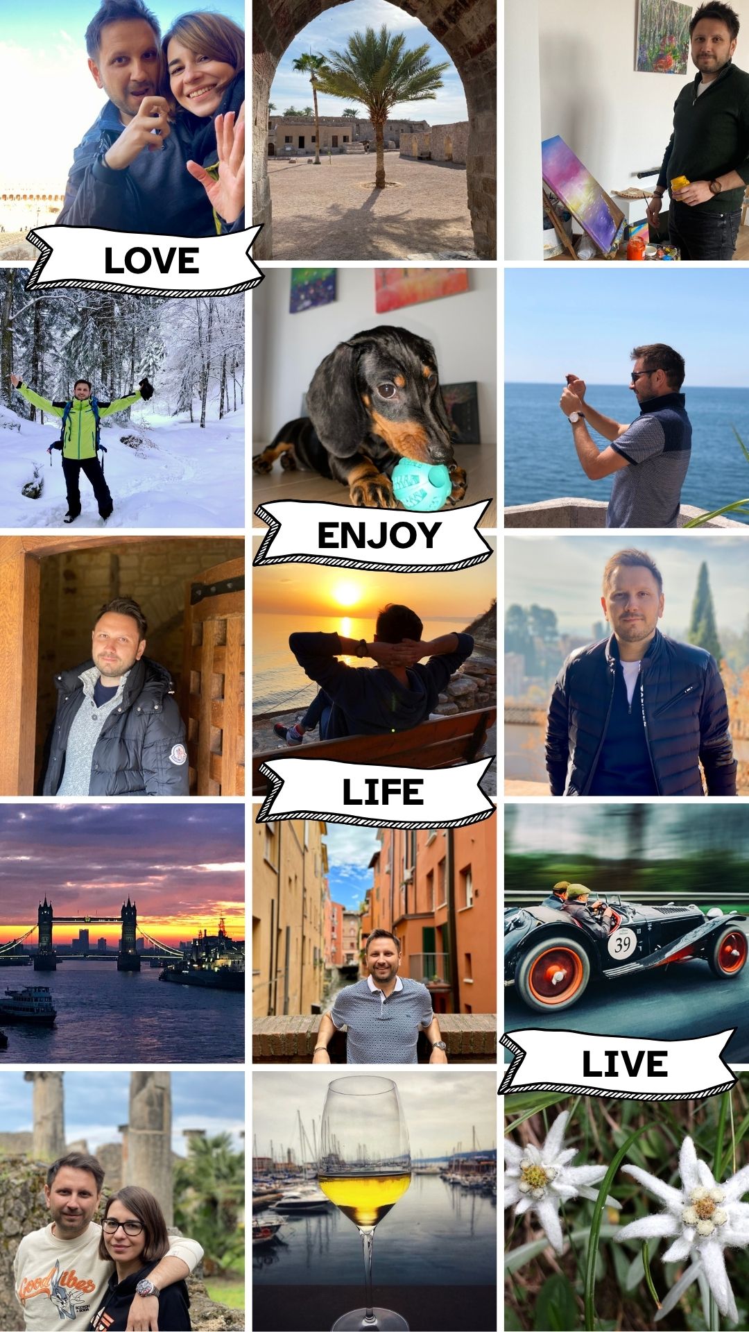 Pictural collage - love, life, live , enjoy